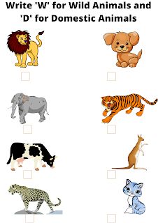 Domestic And Wild Animals Worksheets, Domestic Animals Worksheets For Kids, Domestic Animals Worksheets, Animals Worksheets For Kindergarten, Domestic And Wild Animals, Evs Worksheet, Lkg Worksheets, Nursery Worksheets, Weather Worksheets