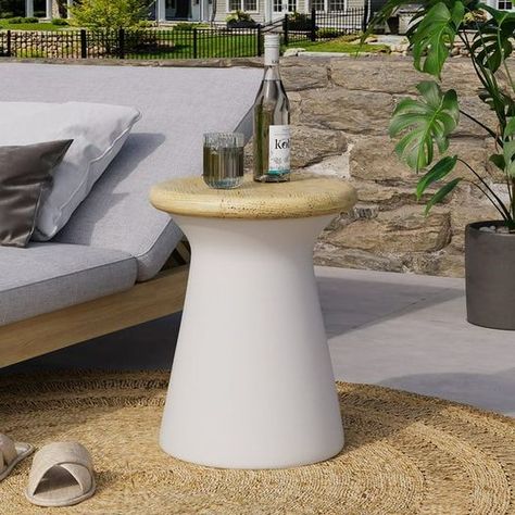 Small Outdoor Side Table, Patio End Table, Accent Coffee Table, Small Round Side Table, Coffee Table Stand, Lightweight Concrete, Outdoor End Tables, Patio Side Table, Accent Side Table