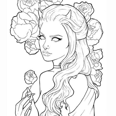 Anna Marine on Instagram: “Today as I promised I’ll tell about great benefits of coloring.I really loved it when I was a kid. Still remember my The little mermaid…” Stencils Tattoo, Tattoo Coloring Book, Peony Colors, Grey Scale, Angel Drawing, Colouring Printables, Adult Coloring Book Pages, Desenho Tattoo, Grayscale Coloring