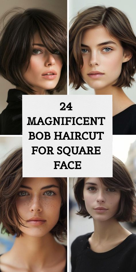 Check out 24 versatile bob haircuts perfect for those with square faces, offering everything from dynamic angles to soft curves that suit your personal style. Short Bobs For Square Faces, Short Hairstyle Square Face, Short Hairstyles For Square Face Shape, Short Layered Face Frame Haircut, Bangs With Square Face, Short Hairstyles For Square Faces Women, Square Face Short Hairstyles, Square Face Short Haircut, Lob For Square Face