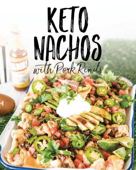 With my Easy Keto Nachos made with Pork Rinds you can still enjoy all the nacho-deliciousness that you crave, without sabotaging your low carb diet! Keto Pork Rinds, Keto Nachos, Low Carb Nachos, Superbowl Appetizers, Keto Cheese, Pork Rinds, Mexican Recipes, Carb Diet, Food Stuff