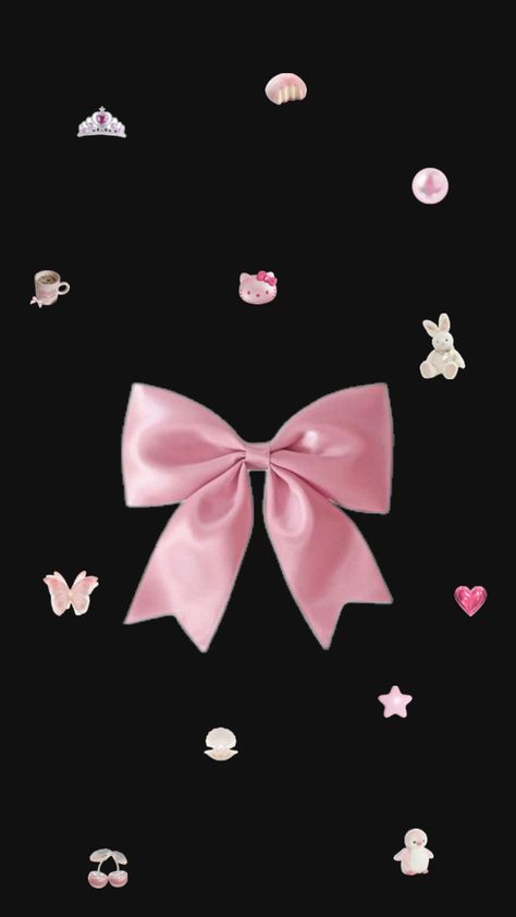 A black backround now! Credits: Miniverse_. Ribbon Wallpaper, Cute Ribbon, Black Ribbon, Black Wallpaper, A Black, Ribbon, Black