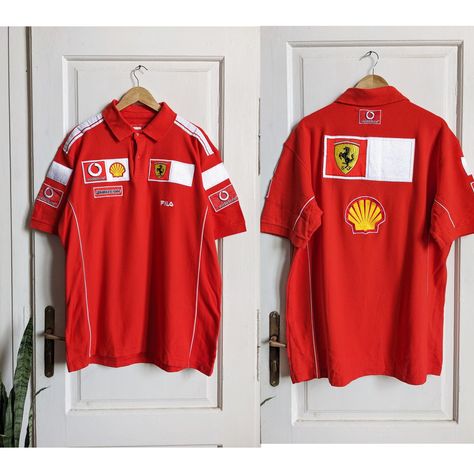 Ferrari Polo Shirt, Ferrari Shirt, Ferrari Vintage, Vintage Ferrari, Multicolor Sweater, Types Of Jackets, Mens T Shirts, Vintage Polo, Kids Wear