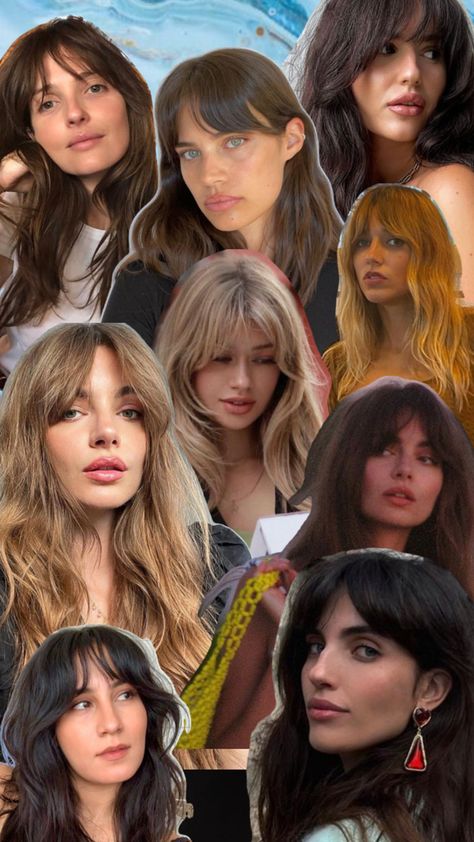 90s Brown Hair, Bardot Haircut, Bardot Bangs, Indie Scene Hair, Mom Hairstyles, 90s Hairstyles, Long Bangs, Scene Hair, Boho Hairstyles