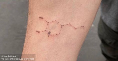 Epinephrine Tattoo, Serotonin Drawing, Noradrenaline Tattoo, Dopamine Tattoo Simple, Seratonin Small Tattoo, Chemical Symbol For Serotonin Tattoo, Dopamine Serotonin Adrenaline Tattoo, Serotonin Molecule Tattoo, Dopamine And Serotonin Molecule