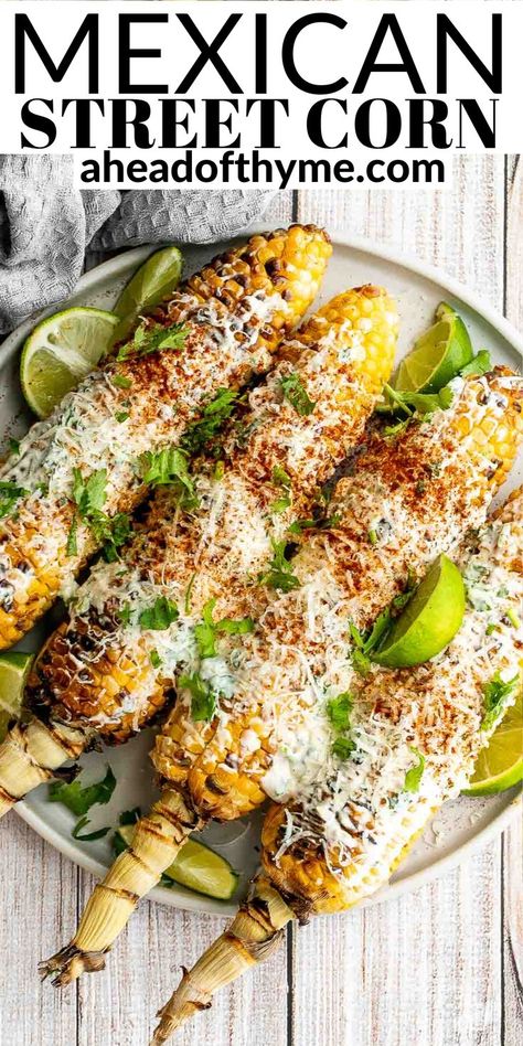 Mexican Street Corn Elote, Corn Elote, Smoked Pork Recipes, Grilled Corn Recipes, Mexican Street Corn Recipe, Street Corn Recipe, Pork Salad, Corn Dishes, Popular Side Dishes