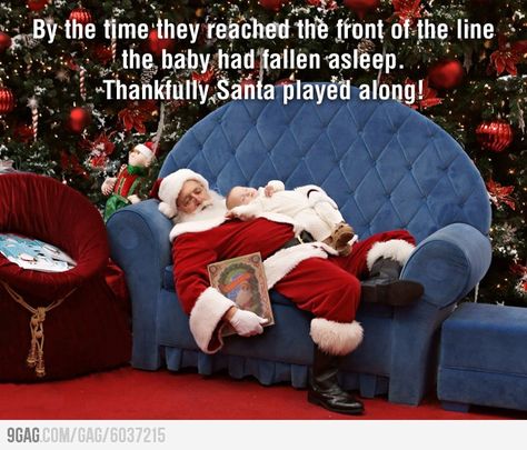 Best ever Santa photo. Warms my heart that most mall santas aren't dicks. Fussy Newborn, Santa Photos, Santa Pictures, Santa Baby, Christmas Pictures, Baby Sleep, Christmas Cheer, Baby Pictures, All Things Christmas