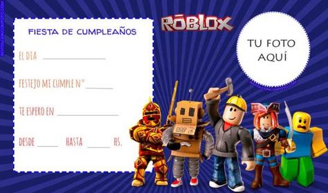 Invitaciones de Cumpleanos de Roblox para editar con Foto | Invitaciones de Cumpleaños Infantiles con Foto Musical Cards, Red Birthday Party, Sonic Party, First Birthday Party Themes, Free Birthday Invitation Templates, Printable Image, 7th Birthday, Mario Bros, Birthday Party Themes