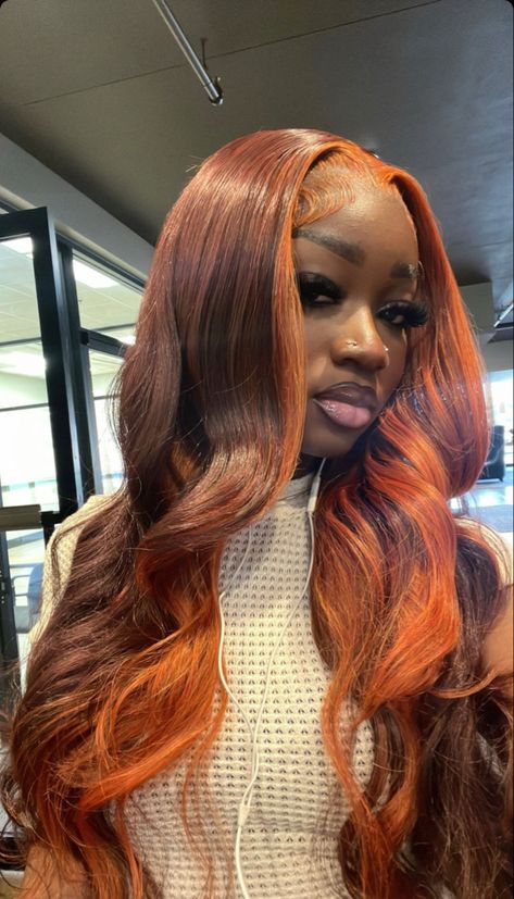 Wig Colors For Dark Skin, Wig Hairstyles Dark Skin, Hair Color On Dark Skin Women, 13x4 Lace Front Wig, Frontal Wig Hairstyles, Wig Colors, Birthday Hairstyles, Protective Hairstyle, Dyed Natural Hair