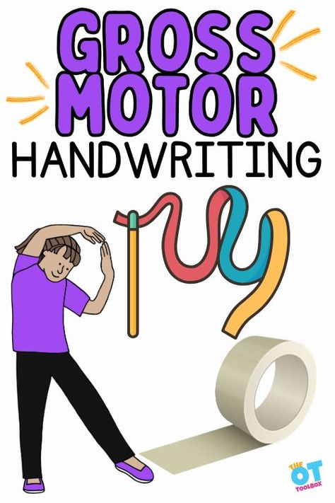 Did you know you could practice letter formation and other handwriting skills with gross motor activities? These play ideas support the visual motor skills needed for writing letters and handwriting legibility. You'll also find other creatice ways to practive handwriting skills. Letter Formation Activities, Hand Therapy Exercises, Visual Motor Activities, Handwriting Exercises, Intervention Classroom, Support Letter, Handwriting Activities, Occupational Therapy Activities, Pediatric Occupational Therapy