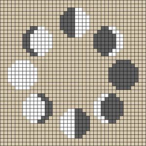 Alpha Pattern Moon Phases, Moon Phase Pixel Art, Spider Web Alpha Pattern, Pixel Art Pattern Witchy, Moon Phase Alpha Pattern, Moon Phases Pixel Art, Planet Alpha Pattern, Sun And Moon Alpha Pattern, 25x25 Pixel Art