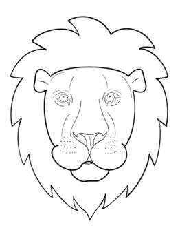 This lion face template can be used to create a fall leaf lion head! Have your child gather a basket full of  leaves, color in or paint the lions face, and using a glue stick glue leaves all over the lions mane. The leaves act as the the mane of the lion making for a beautiful family fall activity.If you're looking for a read aloud companion for this activity, I suggest "Leif and the Fall, by Allison Sweet Grant" This book is all about having confidence in your ideas and having the courage to ac Animal Heads Drawing, Lion Leaves Craft, Lion Head Template Free Printable, Lion Face Template Free Printable, Lion Template, Lion Template Free Printable, Lion Face Mask Craft, Lion Head Outline, Lions For Kids