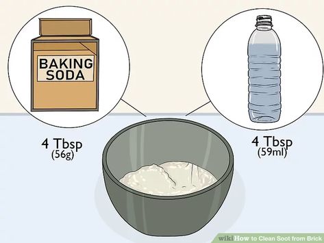 4 Ways to Clean Soot from Brick - wikiHow Fireplace Cleaner, Cleaning Brick, Stained Brick, Brick Fireplaces, How To Clean Brick, Brick Face, Painted Brick Fireplace, Clean Fireplace, Brick Interior