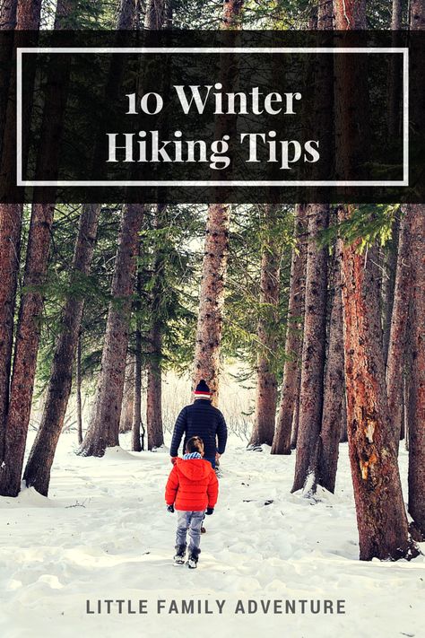 10 Winter Hiking Tips - Get outdoors with your family or other adults for a winter time hike. Hiking Hacks, Winter Tips, Winter Hike, Winter Wellness, Winter Outdoors, Hiking Training, Hiking With Kids, Winter Camping, Winter Hiking