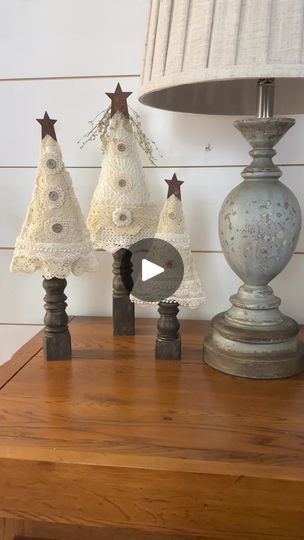 Vintage Doily Christmas Trees. | I enjoyed making these Christmas trees today.  #diyhomedecor #diychristmasdecor   #diyvintagedecor | By Southern Designs and FindsFacebook Doily Christmas Tree, Diy Vintage Decor, Vintage Doily, Southern Design, Crafty Ideas, Doilies, Christmas Decor Diy, Christmas Trees, Diy Home Decor