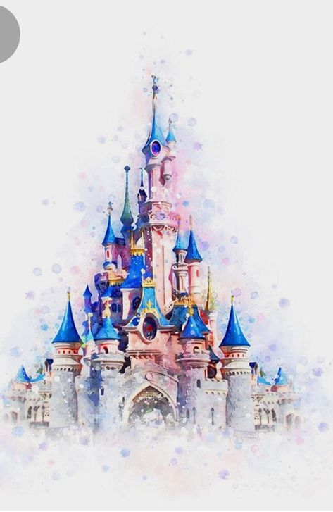 Disney Castle Drawing, Chateau Disney, Castle Nursery, Drawing Dragon, Castle Drawing, Disneyland Castle, Castle Painting, Disney Rooms, Disney Etsy