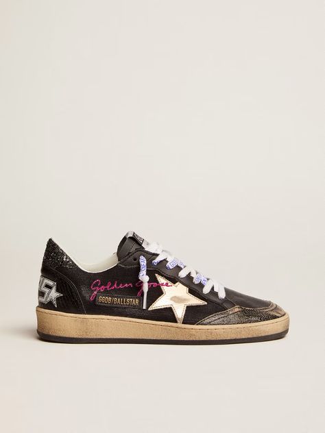 Golden Goose Ball Star, Golden Goose Black, Black Glitter Heels, Golden Family, Star Black, Exclusive Sneakers, Glitter Heels, Golden Goose Sneakers, Golden Goose Shoes