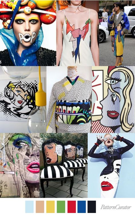 POP ART Pop Art Mood Board, Art Mood Board, Disney Art Diy, Pattern Curator, Teenage Fashion Trending, Pop Art Patterns, Print And Pattern, Pop Art Fashion, Animal Art Projects