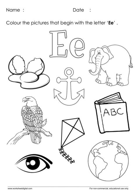 Letter E Sound Worksheet, Letter E Worksheets Kindergarten, Letter E Activities For Kindergarten, Letter E Worksheet, Letter E Printable, Phonic Worksheet, E Worksheet, Letter E Activities, Find And Color