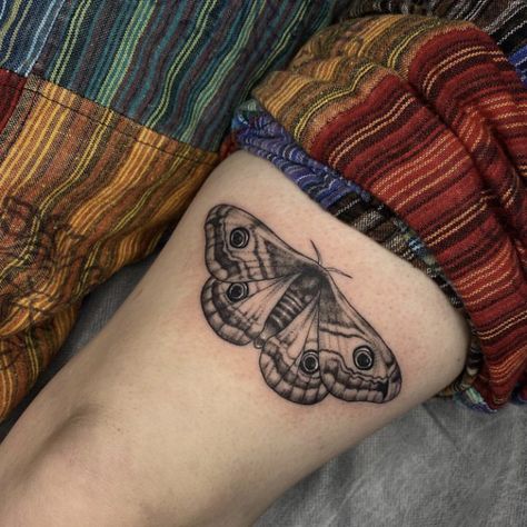 Moth Tattoo Above Elbow, Brown Moth Tattoo, Realistic Moth Tattoo, Moth Tattoo Above Knee, Moth And Flowers Tattoo, Moth Tattoo Leg, Moths Tattoo, Tattoo Above Knee, Traditional Moth Tattoo