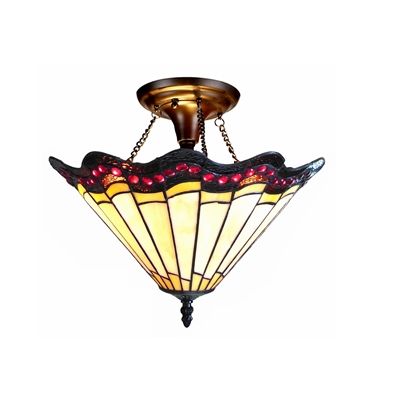 CH14048AG16-UF2  Semi-flush "ADRIANA" Semi-flush Mount Lights, Colored Light Bulbs, Glass Pendant Ceiling Light, Baroque Design, Ceiling Light Design, Flush Mount Lights, Tiffany Lamps, Tiffany Style, Flush Mount Ceiling