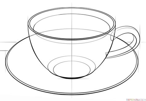 3d Drawing Tutorial, 3d Drawing Techniques, Ako Kresliť, Coffee Cup Drawing, Drawing Heart, Desen Realist, Drawing Tutorials For Kids, Coffee Drawing, Object Drawing