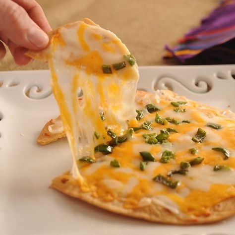 Cheese Crisp Recipe from Arizona - Everyday Southwest Cheese Crisp Recipe, Mexican Food Restaurant, Flour Tortilla, Cheese Crisps, Mexican Cheese, Gooey Cheese, Crisp Recipe, Favorite Appetizers, Tucson Arizona