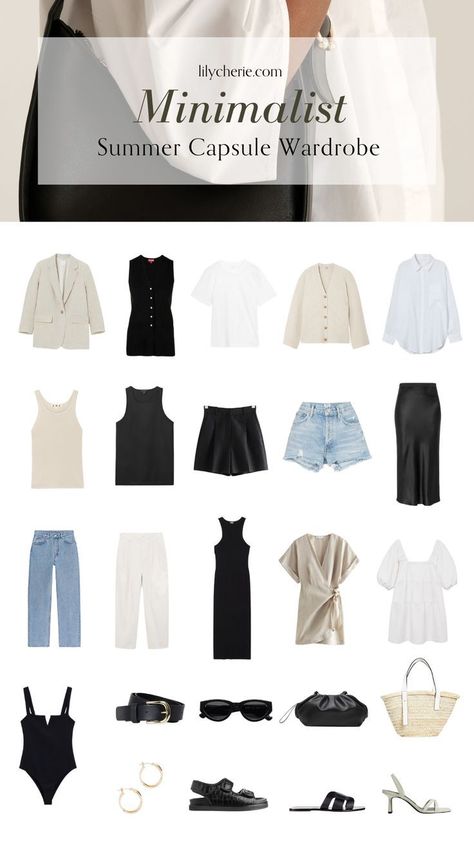 Style For Summer Women, Looks For Summer 2023, Clean Capsule Wardrobe, Summer Style Minimalist, Neutral Closet Capsule Wardrobe, Minimalist Style Capsule Wardrobe, Neutral Wardrobe Outfits Minimalist, Light Summer Neutral Outfits, Minimal Capsule Wardrobe Summer