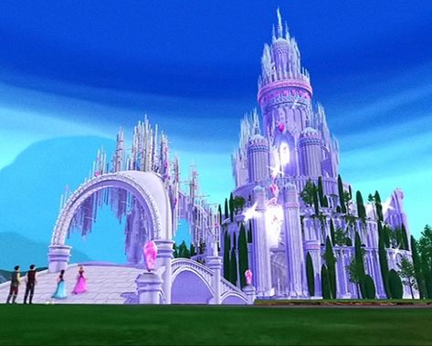 barbie and the diamond castle Barbie And The Diamond Castle, Barbie Castle, Casa Anime, Castle Background, Castle Painting, Barbie Cartoon, Castle Aesthetic, Barbie Life, Fantasy Castle