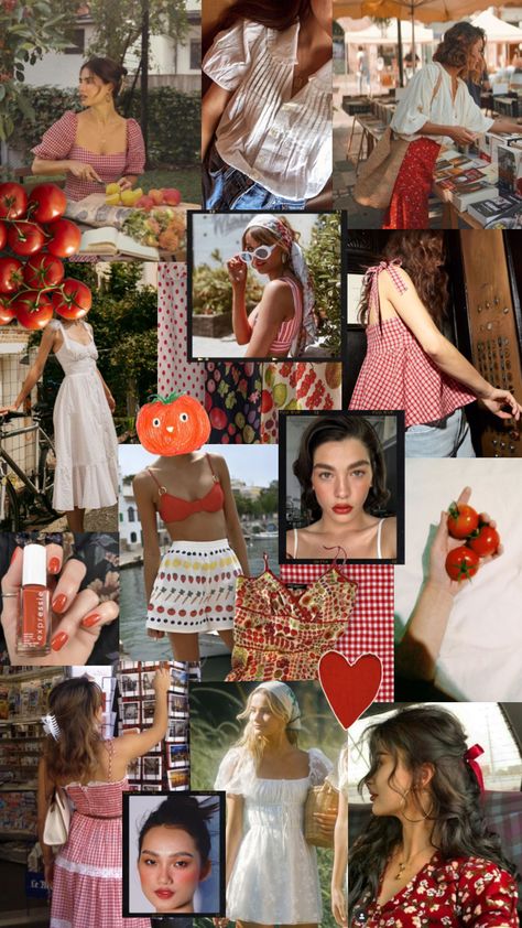 #tomato #tomatogirl #summer #redaesthetic Tomato Girl, Your Aesthetic, Connect With People, Creative Energy, Energy, Flowers, Red, White, Clothes