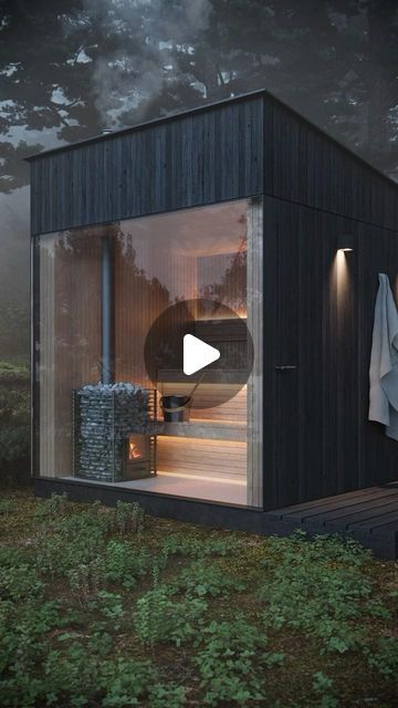 OUT OF THE VALLEY on Instagram: "Our Merula Sauna with its frameless window brings the outside in. The two tiers of benches give access to varying layers of heat - available with a wood fired or electric stove." Sauna Outside, Frameless Window, Outdoor Sauna, Electric Stove, A Wood, The Two, The Valley, Sauna, Stove