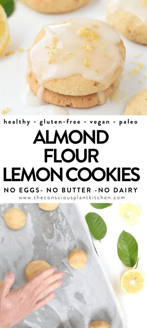 Almond Flour Lemon Cookies, Gluten Free Lemon Cookies, Almond Flour Desserts, Conscious Plant Kitchen, Almond Flour Recipes Cookies, Galletas Keto, Lemon Cookies Easy, Gluten Free Foods, Lemon Drop Cookies