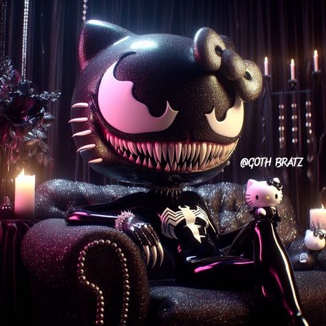 A little Venom Kitty 🖤 #hellokitty #venom #explorepage Venom Hello Kitty, Venom Art, Cartoon Profile, Cartoon Profile Pics, Profile Pics, Venom, Profile Picture, Hello Kitty, Marvel