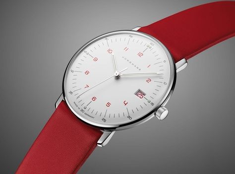 Cartier Santos Watch, Junghans Max Bill, Junghans Watch, Stylish Watches Men, Red Watch, Max Bill, Minimalist Watch, Watches Unique, Stylish Watches