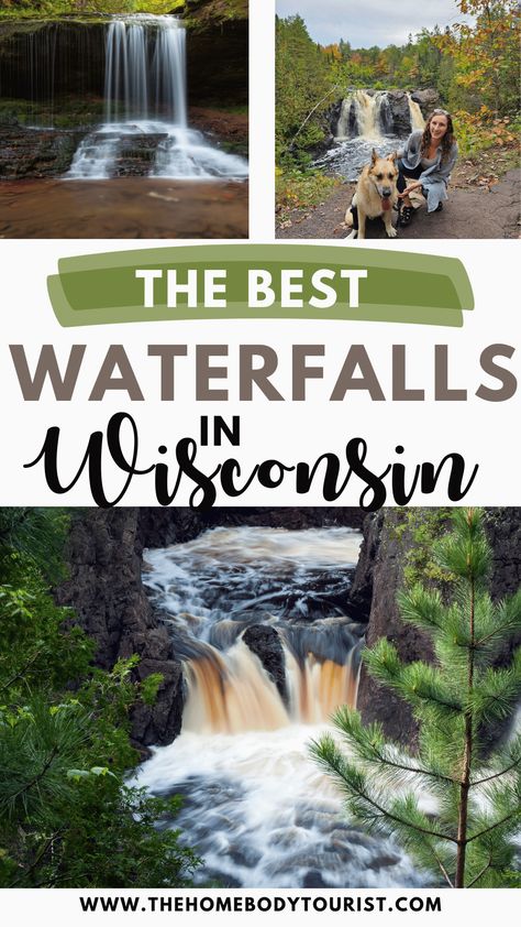 Waterfalls in Wisconsin: A Magical Road Trip Loop - The Homebody Tourist Wisconsin Waterfalls Road Trips, Wisconsin Waterfalls, Bucket List Trips, Long Weekend Trips, Apostle Islands, Road Trip Map, Northern Wisconsin, Wisconsin Travel, River Falls