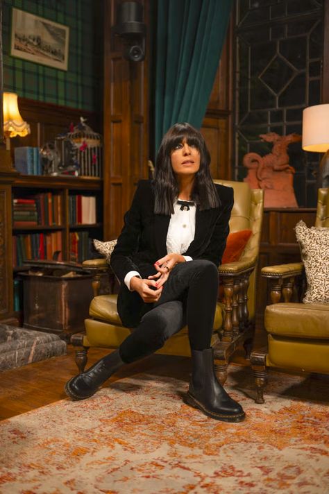 Claudia Winkleman’s tartan goth Traitors style shouldn’t work – but it does | The Independent Claudia Winkleman Traitors Style, Claudia Winkleman Traitors, Goth Librarian, Velvet Vampire, Rock Chick Style, Lady Mary Crawley, Mary Crawley, The Traitors, The Face Magazine