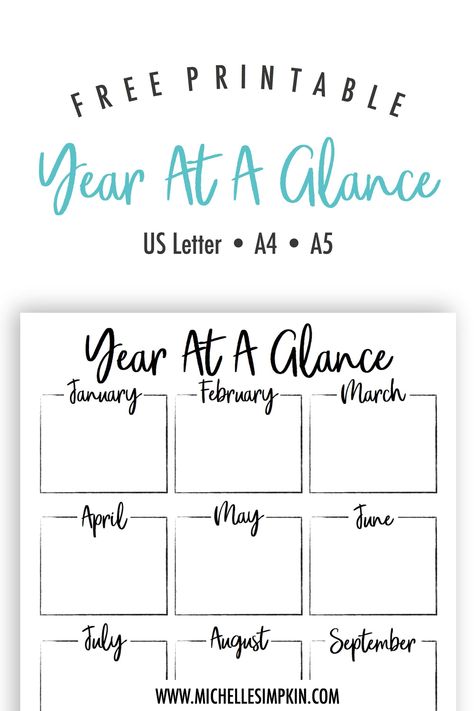 Year At A Glance Free For several circumstances, you can require a calendar that is usually more than simply the monthly or yearly option. Calendars are a great daily tip f... Printables Organizational, Organize Planner, Bullet Journal Calendrier, Yearly Planning, Wild Chicken, Free Happy Birthday Cards, At A Glance Calendar, Business Printables, Year At A Glance