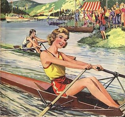 Vintage Rowing Art | Flickr Comic School, Comic Paper, Rowing Crew, School Friend, Camp Food, Dorm Posters, Vintage Sportswear, Jackson Family, Vintage School