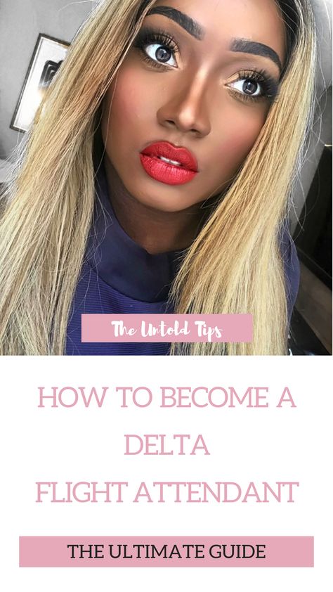 Have a dream of becoming a Delta Flight Attendant? or maybe just a flight attendant for that matter? The this article is for you. I've shared my secrets on how to land that dream job. Delta Flight Attendant Interview, Delta Flight Attendant Interview Outfit, Flight Attendant Delta, Delta Flight Attendant, Become A Flight Attendant, Delta Flight, Airline Flights, Delta Airlines, Interview Outfit