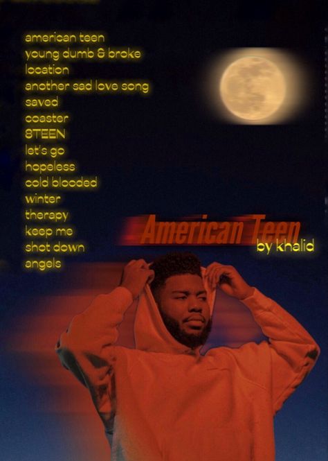 Khalid Poster Aesthetic, Khalid Poster, Khalid Aesthetic, Artists Posters, Teen Posters, Artist Posters, Album Wall, Poster Edit, Poster Graphic Design