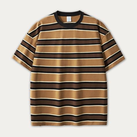 Men’s Retro Oversized Striped T-Shirt Fabric: 100% Cotton Size: M, L, XL, 2XL Multiple Color Selections: Coffee  Season: Summer Retro Striped Shirt, Oversized T-shirt, Snazzy Outfits, Men's Retro Style, Striped Shirt Men, Striped Shirts, Dance Pants, Tactical Pants, Retro Stripes