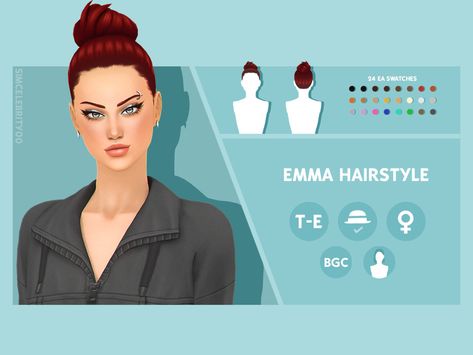 The Sims Resource - Emma Hairstyle Sims 4 Earrings Cc Patreon, Emma Hairstyle, Ts4 Hair, Sims 3 Cc Finds, Cc Hair, Pelo Sims, Sims 4 Mm Cc, Sims 4 Expansions, Tumblr Sims 4