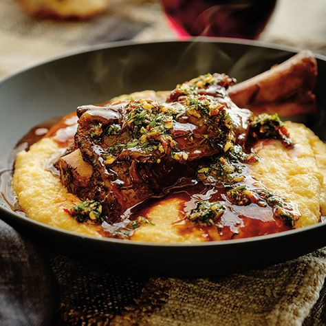 Braised Lamb Shank, Beef Shanks, Cheesy Polenta, Lamb Shank Recipe, Braised Lamb Shanks, Lamb Shank, Beef Shank, Polenta Recipes, Braised Lamb