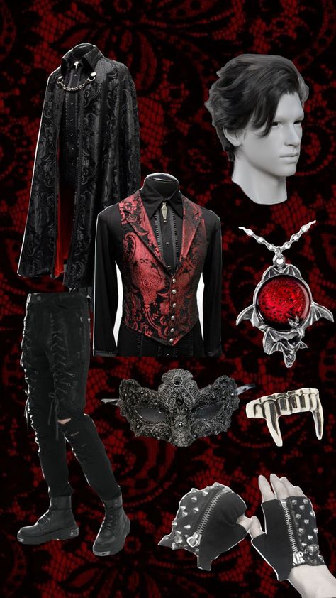 Vampire Aesthetic Costume Man, Vampire Fits Men, Vampire Aesthetic Clothes Male, Men Vampire Outfit, Gothic Vampire Outfit Male, Vampire Cosplay Men, Vampire Goth Outfits Men, Vampire Outfits Men, Guy Vampire Costume