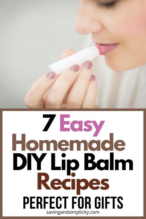 Easy Homemade Lip Balm, Chapstick Recipe Homemade, Home Made Chapstick, Homemade Chapstick Recipe, How To Make Chapstick, Chapstick Diy, Easy Lip Balm Recipe, Beeswax Lip Balm Recipe, Homemade Chapstick