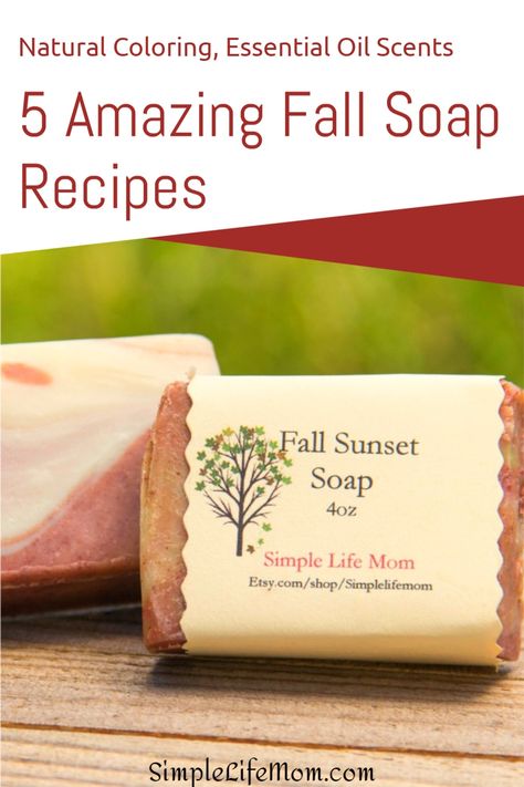 5 Fall Soap Recipes - Fall Sunset, Pumpkin Spice, Chai Tea, Cinnamon Roll, Evergreen - cold process soap with natural coloring and essential oils for scents. Soap Scents Combinations Essential Oils, Soap Scents Combinations, Cinnamon Soap Recipe, Pumpkin Spice Chai Tea, Fall Soap Recipes, Traditional Homemaking, Pumpkin Spice Chai, Tea Cinnamon, Cinnamon Soap