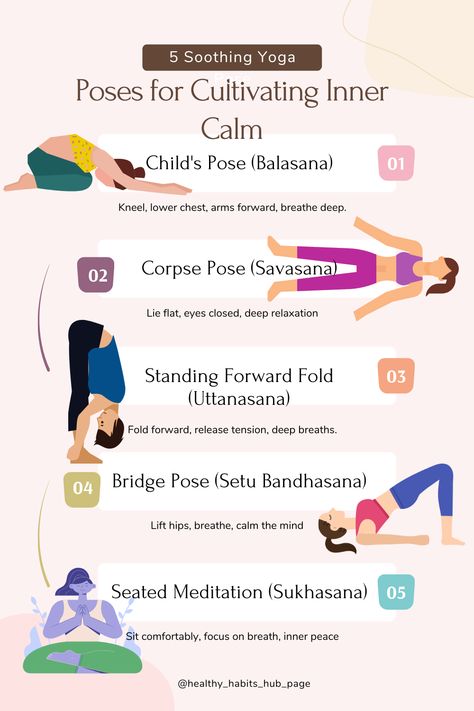 Yoga Calm Yoga Poses, Mindful Breathing, Mental Peace, Forward Fold, Corpse Pose, Bridge Pose, Finding Inner Peace, Yoga Is, Deep Relaxation