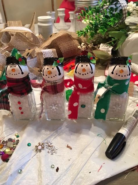 Dollar Tree Salt and Pepper Shaker Craft Ideas - Debbiedoos Christmas Salt And Pepper Shakers Diy, Santa Salt And Pepper Shakers Diy, Diy Christmas Salt And Pepper Shakers, How To Make Salt Shaker Snowman, Salt And Pepper Snowmen Diy, Salt And Pepper Shakers Snowmen, How To Make Salt And Pepper Shaker Snowmen, Snowman Salt And Pepper Shakers Diy, Salt And Pepper Snowmen Shakers