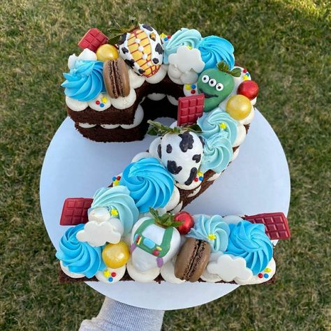 Toy Story Number Cake, Toy Story Cupcakes, Cookie Cake Birthday, Toy Story Cakes, Story Birthday, 2 Birthday Cake, Birthday Treat, Treat Ideas, Number Cakes