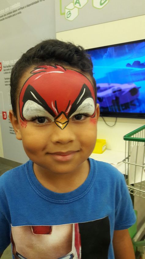 Angry Bird Red Angry Bird, Angry Bird, Facepaint, Angry Birds, Face Painting, Face Paint, Carnival Face Paint, Carnival, Facial